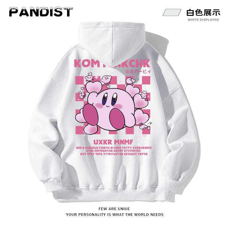 Áo Khoác Sweatshirt Màu Hồng In Họa Tiết Ngôi Sao Kirby Dễ Thương Xinh Xắn Cho Cặp Đôi