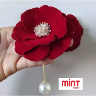 Hoa cài áo handmade đỏ đẹp