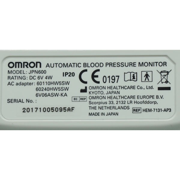 [ CHÍNH HÃNG] Máy ĐO HUYẾT ÁP BẮP TAY Tự ĐỘNG Omron JPN600 Đo Chính Xác Nhịp Tim, Huyết Áp Bảo Hành 5 Năm