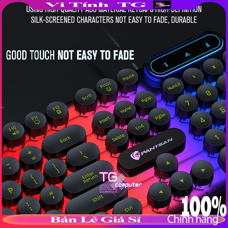 Bàn phím nút tròn giả cơ Led nhiều màu giá rẻ có dây nhiều hiệu Panstan,shipadoo,divipard.... VTTG100