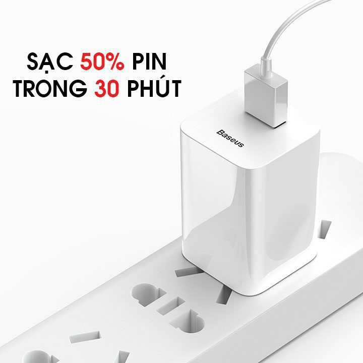 Củ sạc nhanh baseus 3A \ 24w quick charge 3.0 chống cháy nổ - cho iphone ipad samsung,..