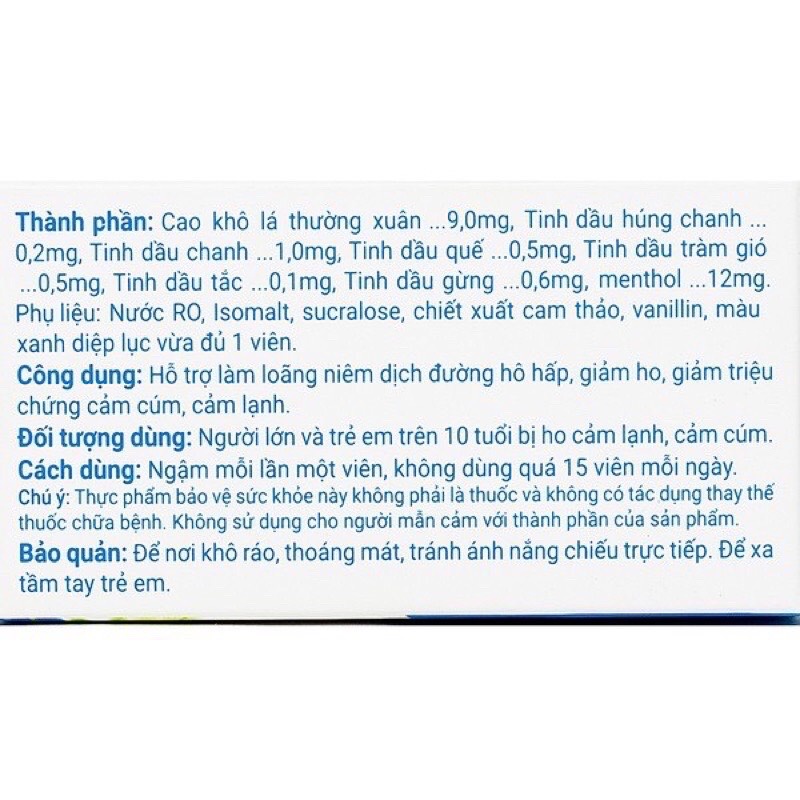 KẸO NGẬM HOBEZUT KHÔNG ĐƯỜNG HỘP 5 VỈ 10 VIÊN