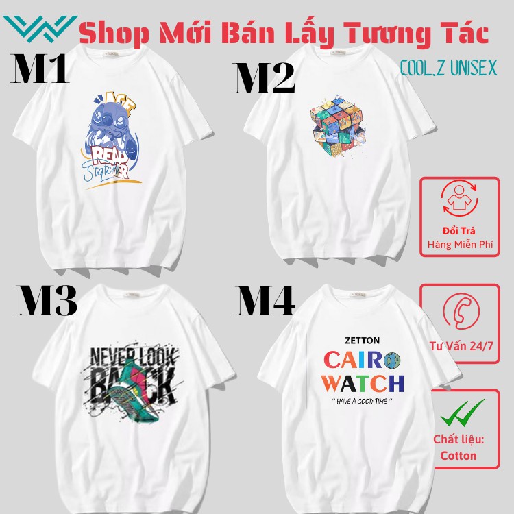 BST2 Áo thun tay lỡ. Nhiều Mẫu M1-M4 CoolZ phông Unisex nam nữ Cotton oversize form rộng cá tính CZ66