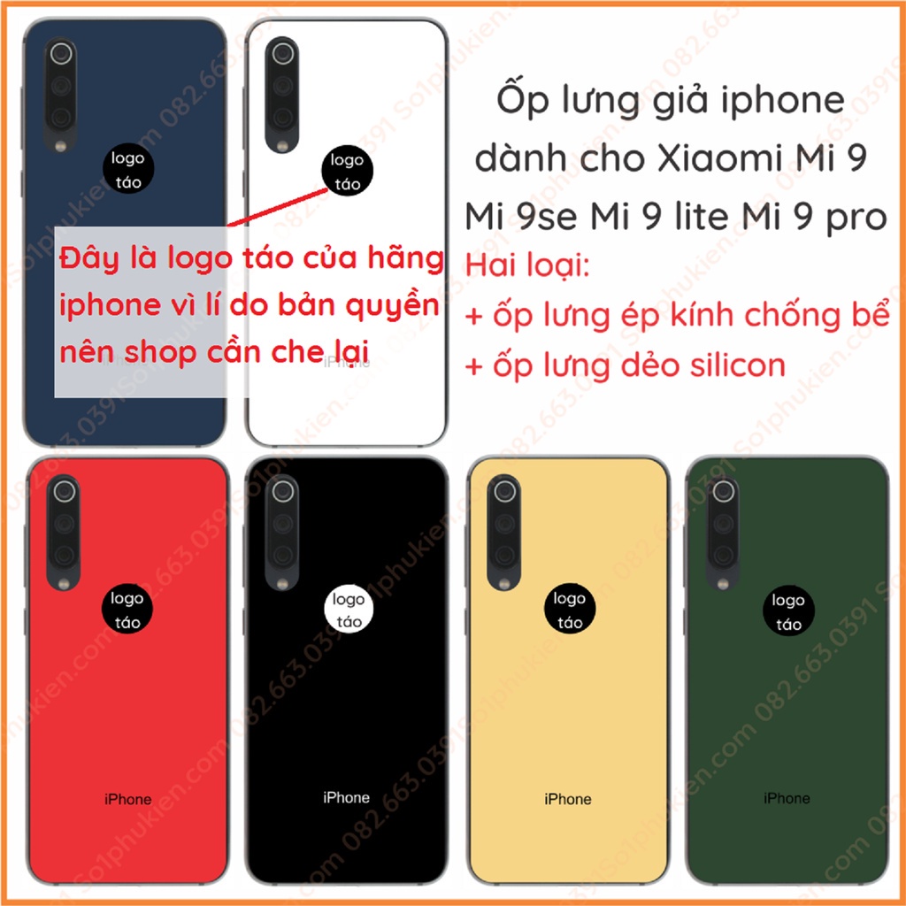 Ốp lưng Xiaomi mi 9 mi 9se mi 9 pro mi 9 lite giả iphone