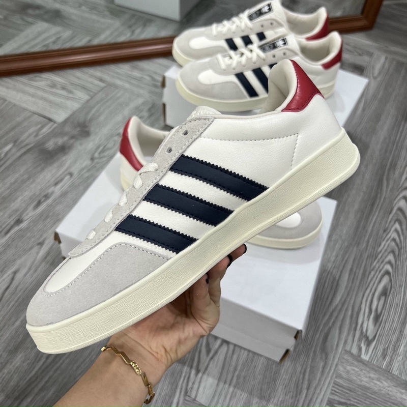 Giày thể thao nam nữ CT adidas Gucci 3 vạch đen gót đỏ xám kem cao cấp full hộp
