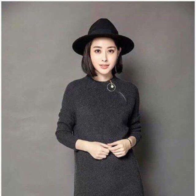 Váy len xuông cổ khoá
