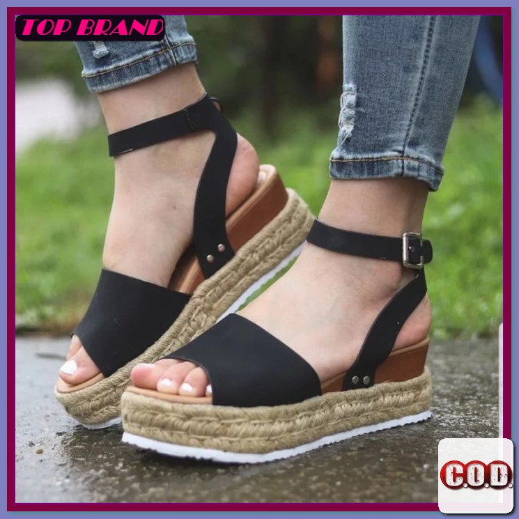 Giày đế xuồng Wedjes Weges Wejdes Jelly Sanda WW211 Sharon Sdw317 - đen, 37