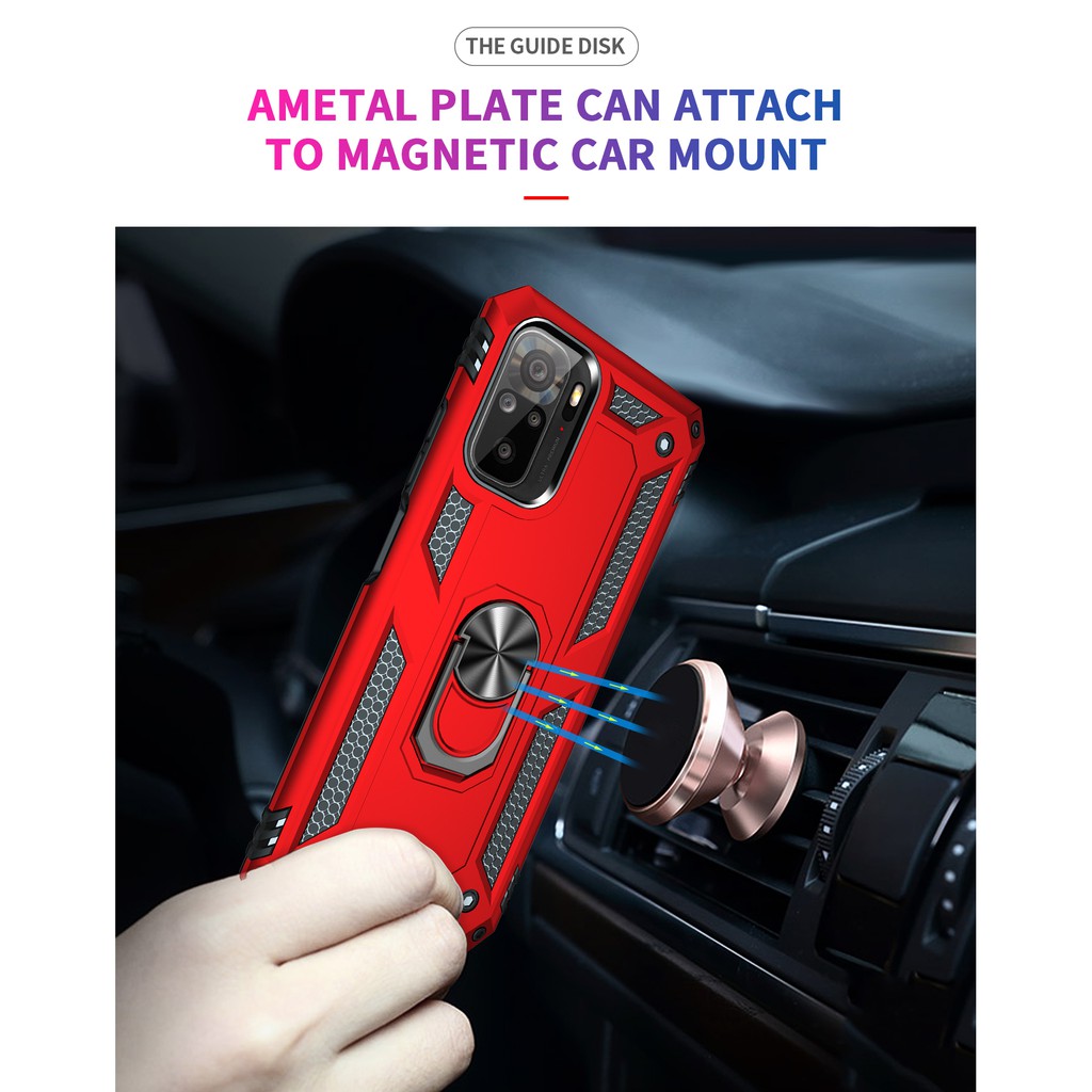 Ốp lưng Xiaomi Redmi Note 10 10S 🔥𝐅𝐑𝐄𝐄𝐒𝐇𝐈𝐏🔥 Ốp chống sốc 2 lớp kèm nhẫn iring làm giá đỡ cho Redmi Note 10S 10
