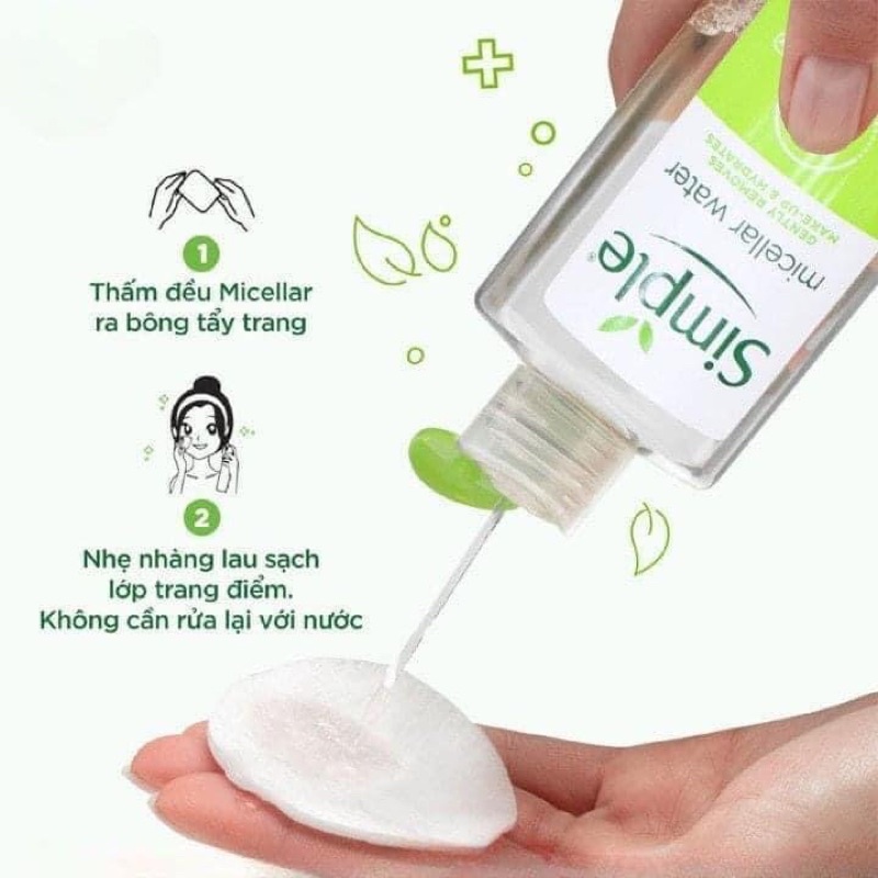 Nước Tẩy Trang Simple Cao Cấp 200ml mẫu mới - Chính Hãng