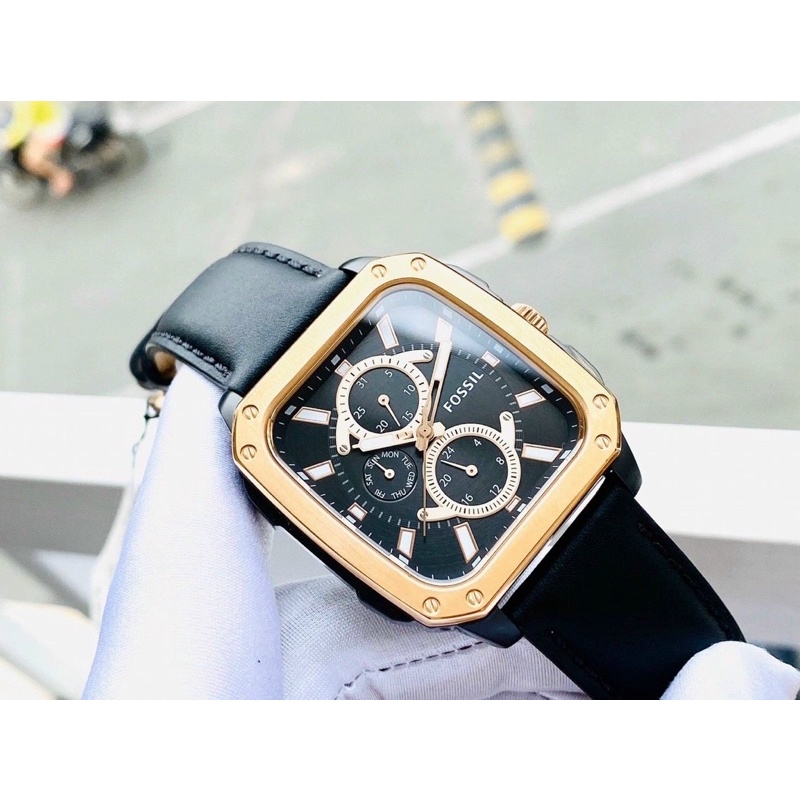ĐỒNG HỒ DÂY DA NAM FOSSIL CHÍNH HÃNG MẶT VUÔNG BST MỚI TRẺ TRUNG NĂNG ĐỘNG MẶT ĐEN
