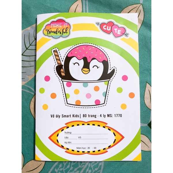 VỞ Ô LY HẢI TIẾN 80 TRANG SMART KIDS.HÀNG CAO CẤP 6 SAO.CHỐNG LOÁ MẮT