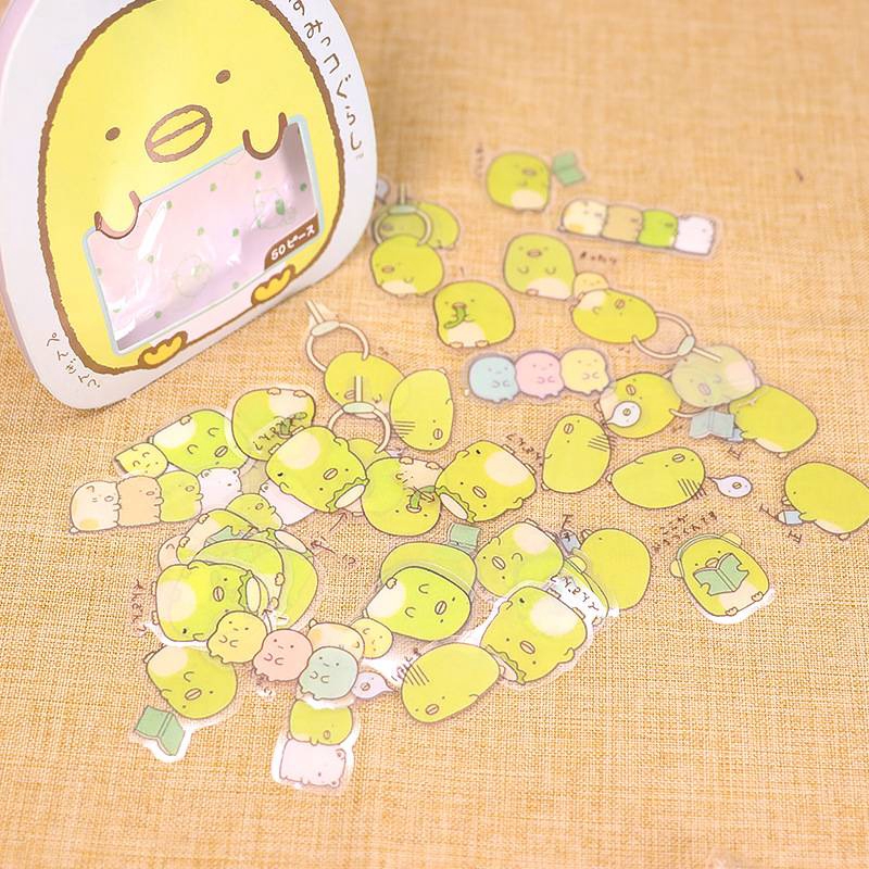 Nhãn dán chống thấm nước dùng trang trí đẹp mắt DIY Môt gói 50 miếng sticker Nhãn dán trang trí họa tiết hoạt hình sáng tạo cho sổ tay Sumikko Gurashi