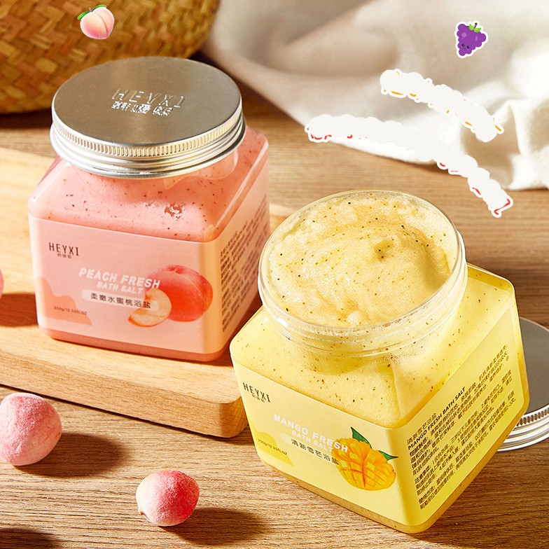 Muối tắm tẩy da chết hoa quả Heyxi Bath Salt Scrub 350g Sena Beauty | BigBuy360 - bigbuy360.vn