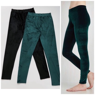 Quần legging thun nhung 2 màu đen, xanh