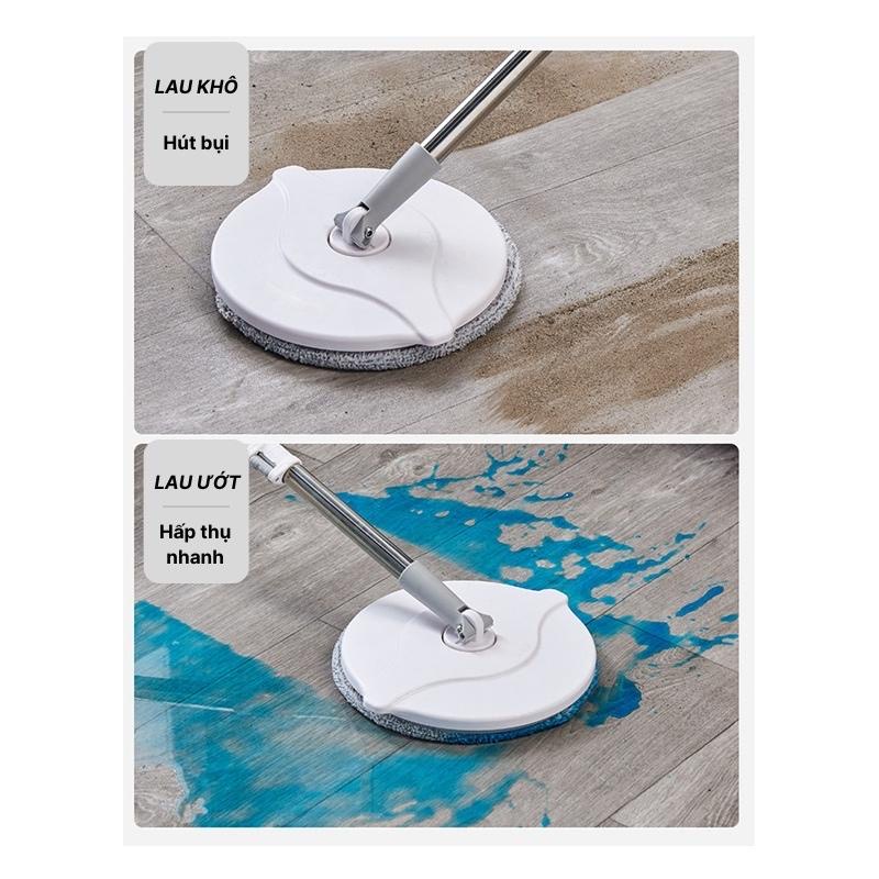 Chổi Lau Nhà Tách Nước K8 Thông Minh Thế Hệ Mới Với Thùng Vắt Xoay Tròn 360 Nhựa PP Cao Cấp Thay Lõi Lau Tiện Lợi