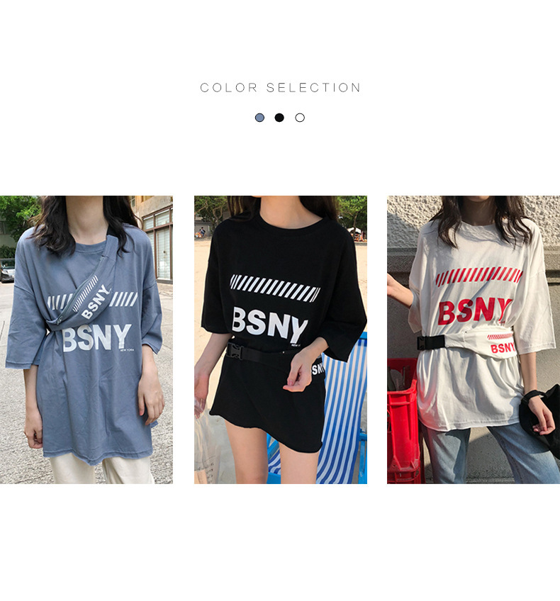 New summer Harajuku style loose girls cool clothes short sleeve T-shirt with letter printing