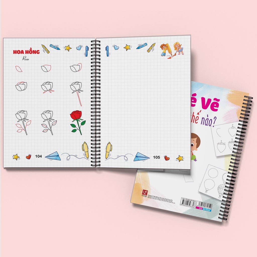 Sổ caro giúp bé tập vẽ - Các bước vẽ cơ bản - Song ngữ Việt Anh