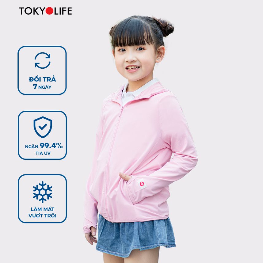 Áo chống nắng TRẺ EM TOKYOLIFE SunStop Air mũ liền F3UVJ070K/F3UVJ070M