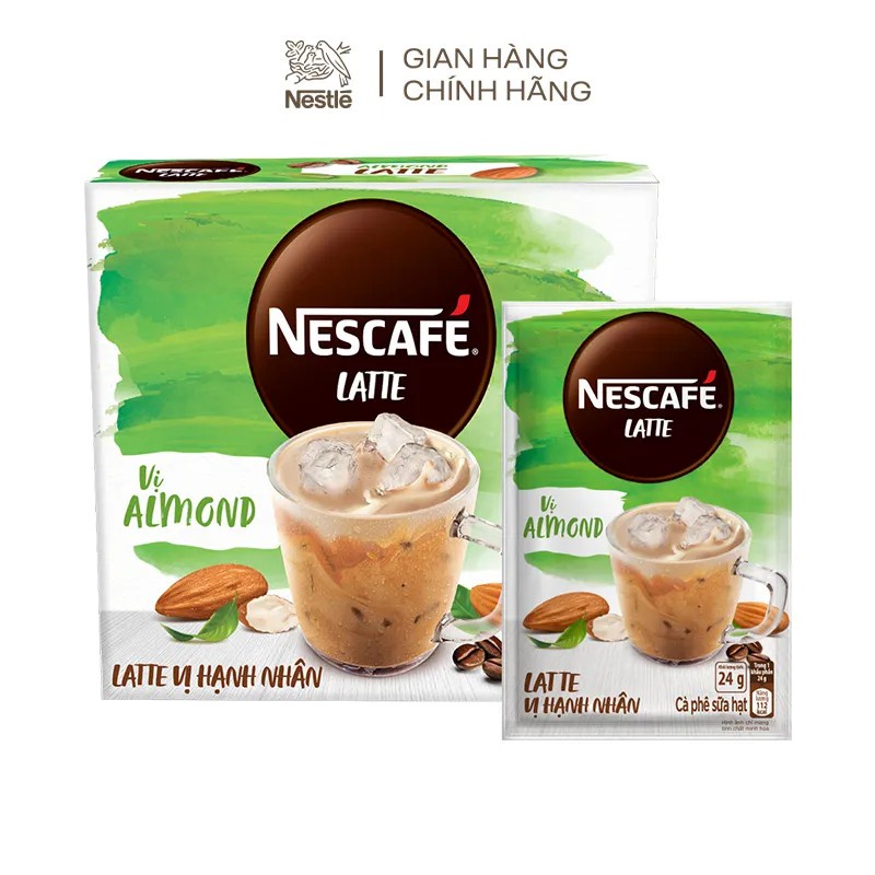 Combo 2 hộp Cà phê sữa hạt NESCAFÉ Latte vị Hạnh Nhân