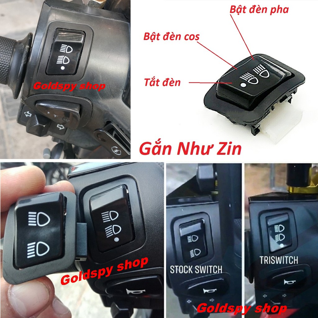 Công tắc bật tắt đèn pha xe máy Honda Wave, Vision, Lead, Air Blade, Wave RSX, Future...