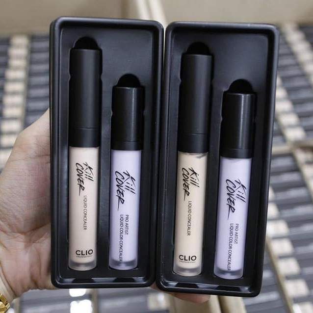 Set Che Khuyết điểm Clio Kill Cover Liquid Concealer Tone Up Cover