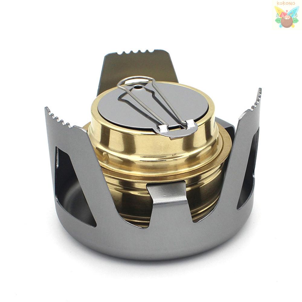 Bếp đốt cồn bằng hợp kim đồng mini siêu nhẹ dùng cho cắm trại leo núi ngoài tori72