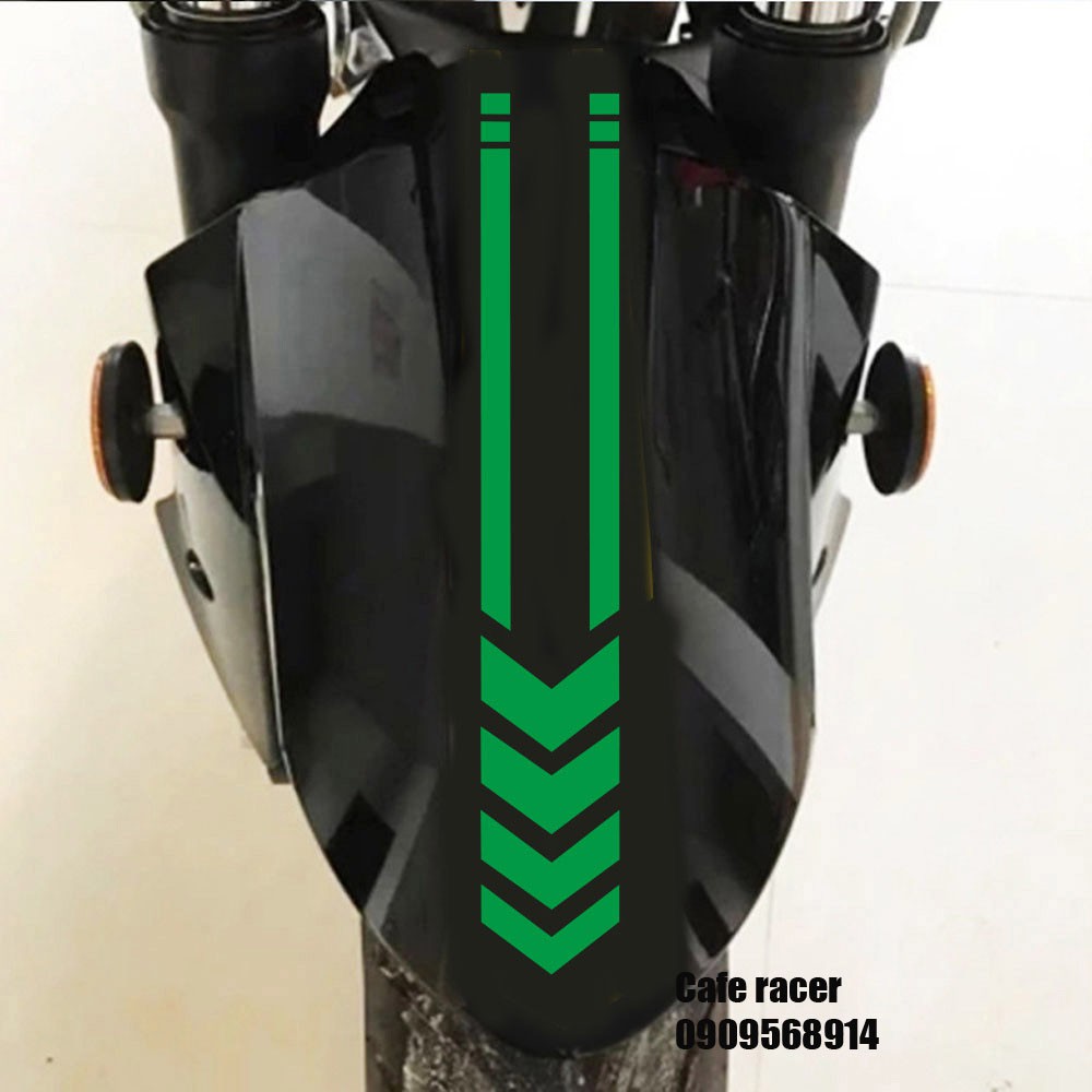 Tem dán dán dè chắn bùn trước xe máy mô tô mũi tên