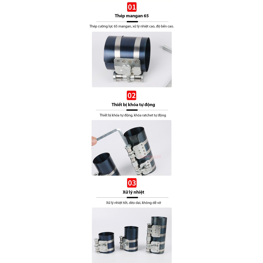 Cảo vô bạc ép piston, cổ dê vô bạc, xéc-măng GDC14 (3 inch/4 inch/6 inch)