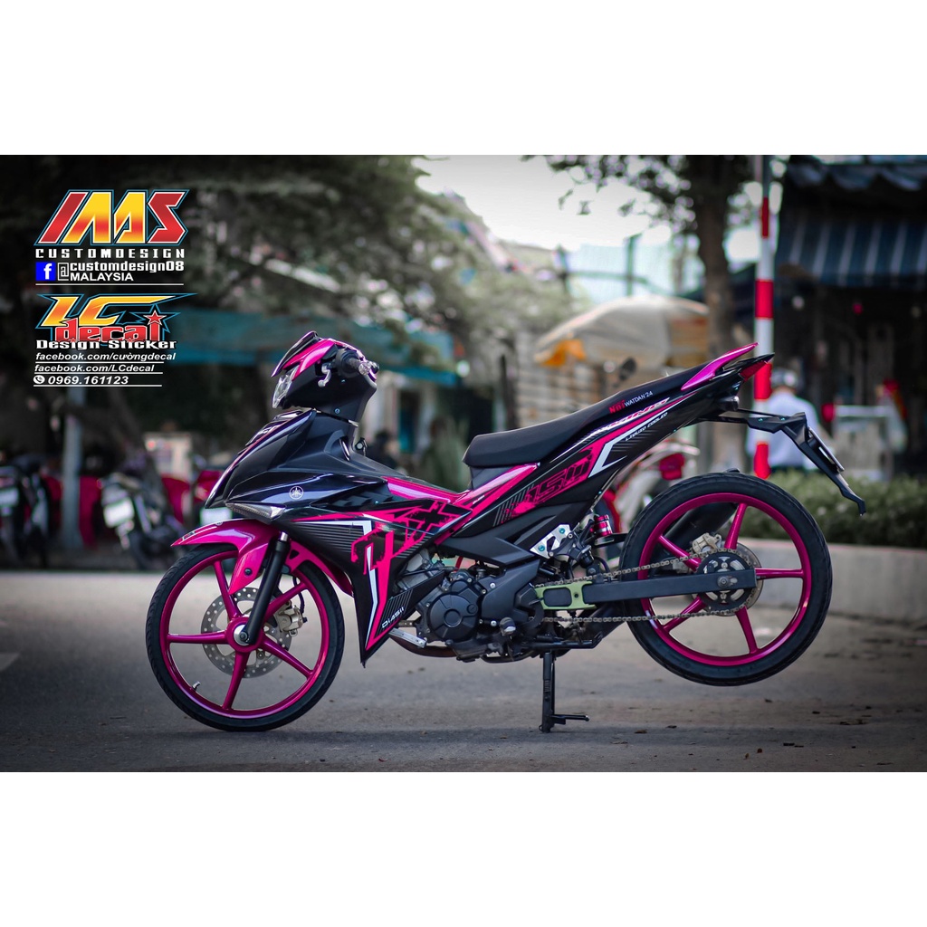 TEM RỜI mẫu MX hồng dán Exciter 150 đen - màu hot 2022
