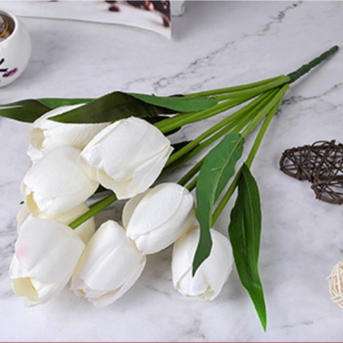 CHÙM HOA TULIP 8 BÔNG VẢI LỤA LIZ126