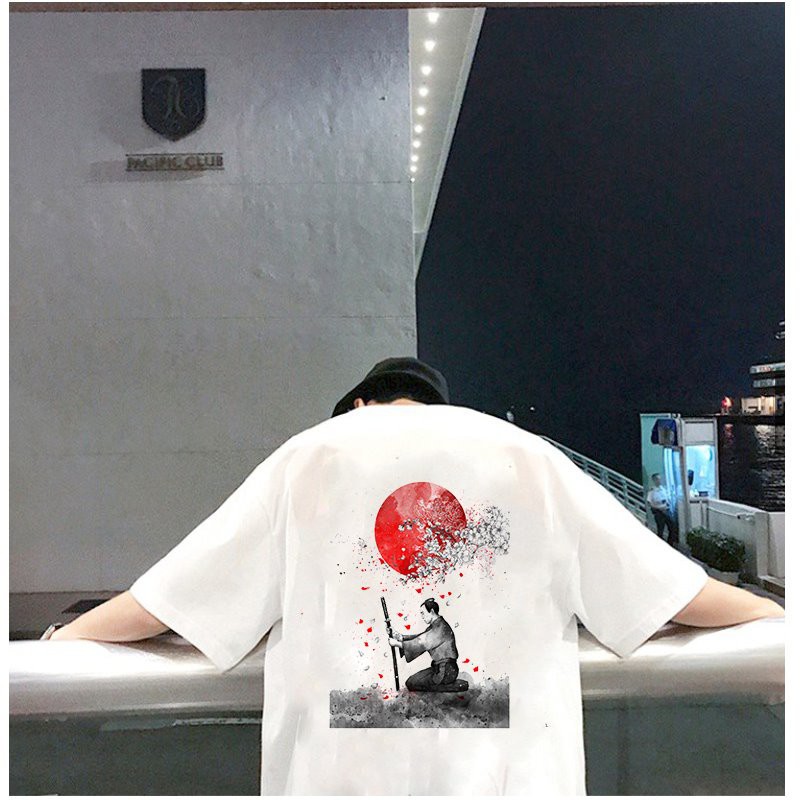 Áo thun nam tay lỡ samurai quỳ form rộng vải dày mịn 2020T2610