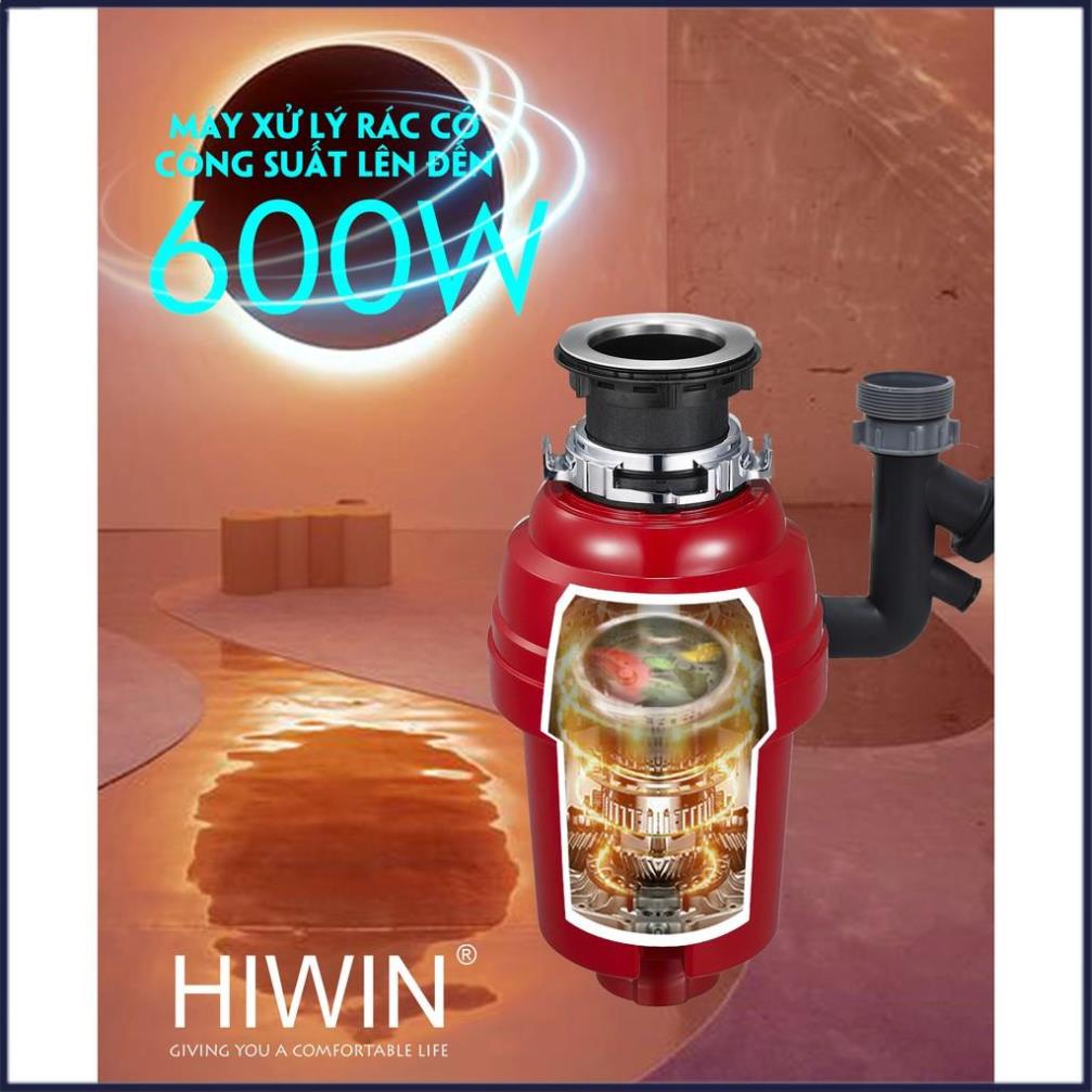 Máy xử lý rác xay rác nhà bếp cao cấp màu đỏ công suất 600W HIWIN LJ-600R