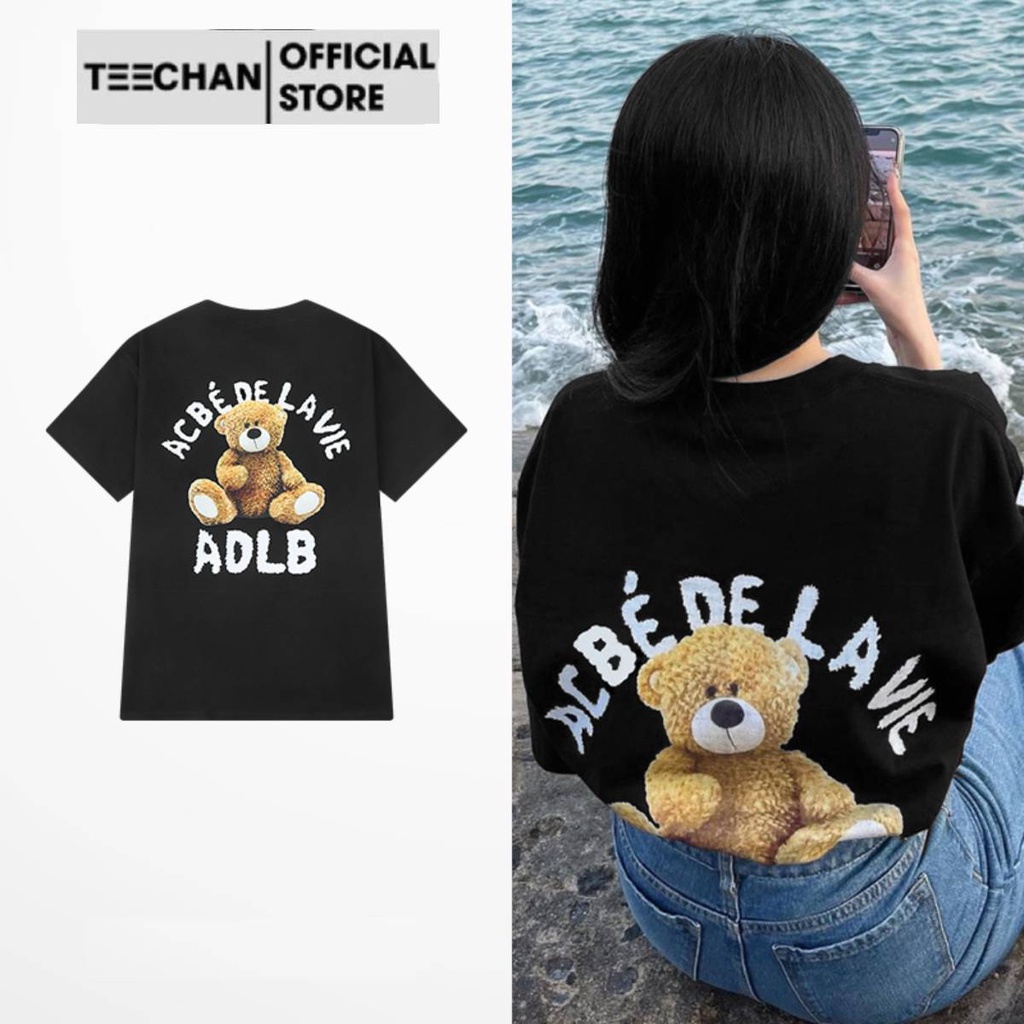 Áo thun Nam Nữ Unisex Form rộng tay lỡ ADLB GẤU Basic Ullzang phong cách Hàn Quốc - phông siêu mát TN76 TEECHAN