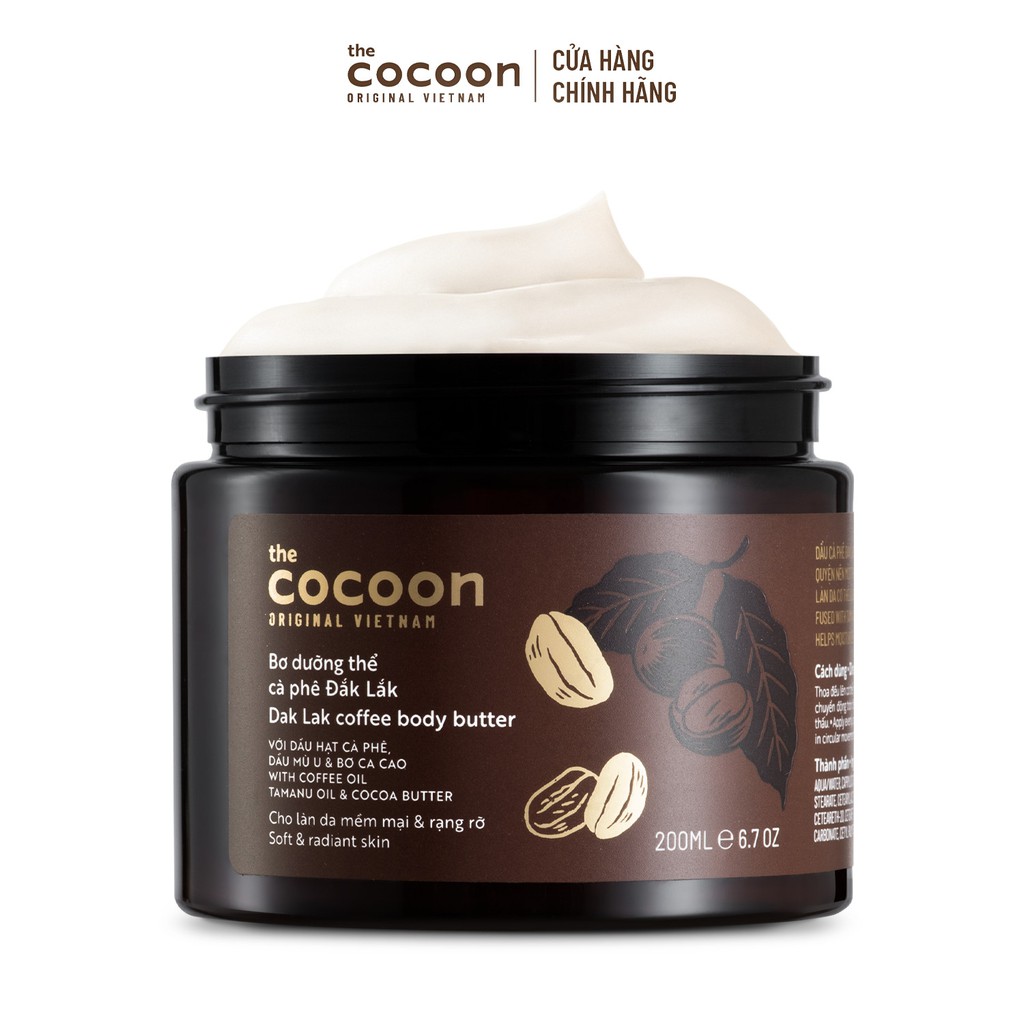 Bơ Dưỡng Thể Cà Phê Đắk Lắk Cocoon 200ml