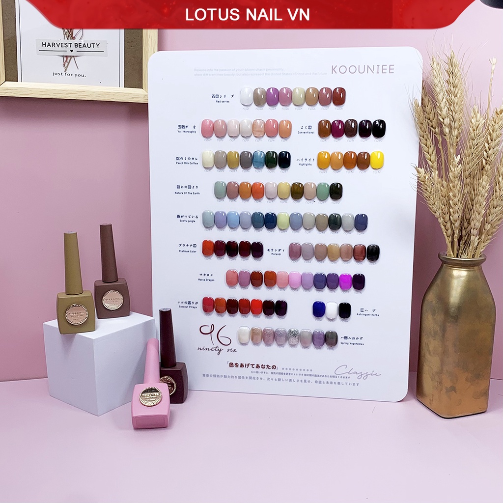 Set sơn gel Koouniee phong cách Hàn Quốc 96 màu hàng mới 2021 tặng kèm bảng màu + base + top