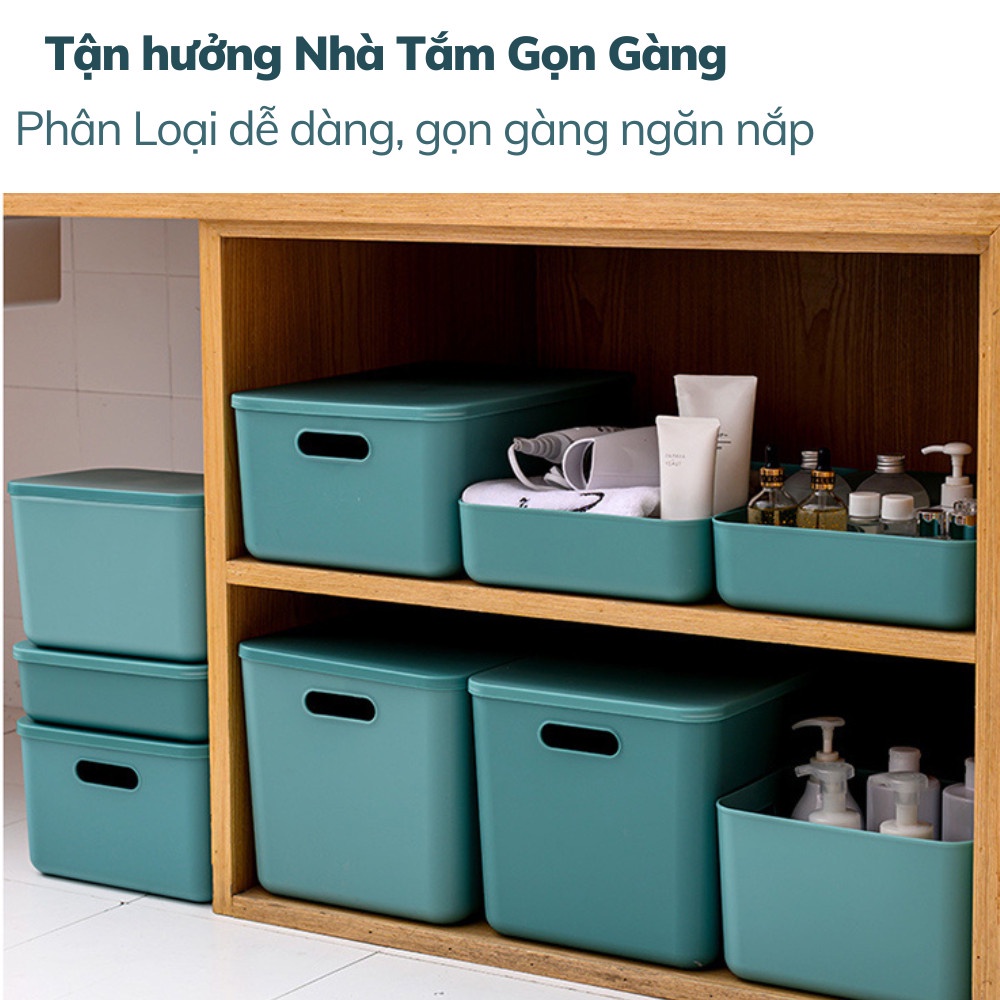 Hộp Đựng Đồ Có Nắp Bằng Nhựa, Đựng Quần Áo, Hộp Đựng Mỹ Phẩm Đa Năng Tiện Dụng