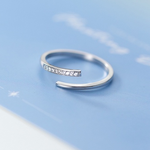 Nhẫn bạc nữ chuẩn bạc 925 DaLiA Jewelry nhẫn bạc hở thanh đơn