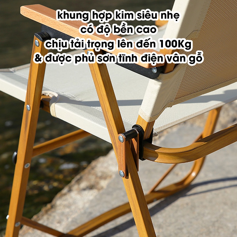 Ghế Dã Ngoại Gấp Gọn Khung Hợp Kim Vải Oxford 600D Dùng Cắm Trại Ghế Câu Cá Phượt Du Lịch Decor Cafe Nhỏ Gọn &amp; Siêu Nhẹ