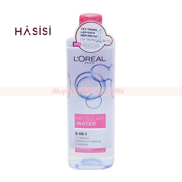 Nước Tẩy Trang Cho Da Khô L'OREAL PARIS MICELLAR WATER WATER 400ml (Nắp Hồng)