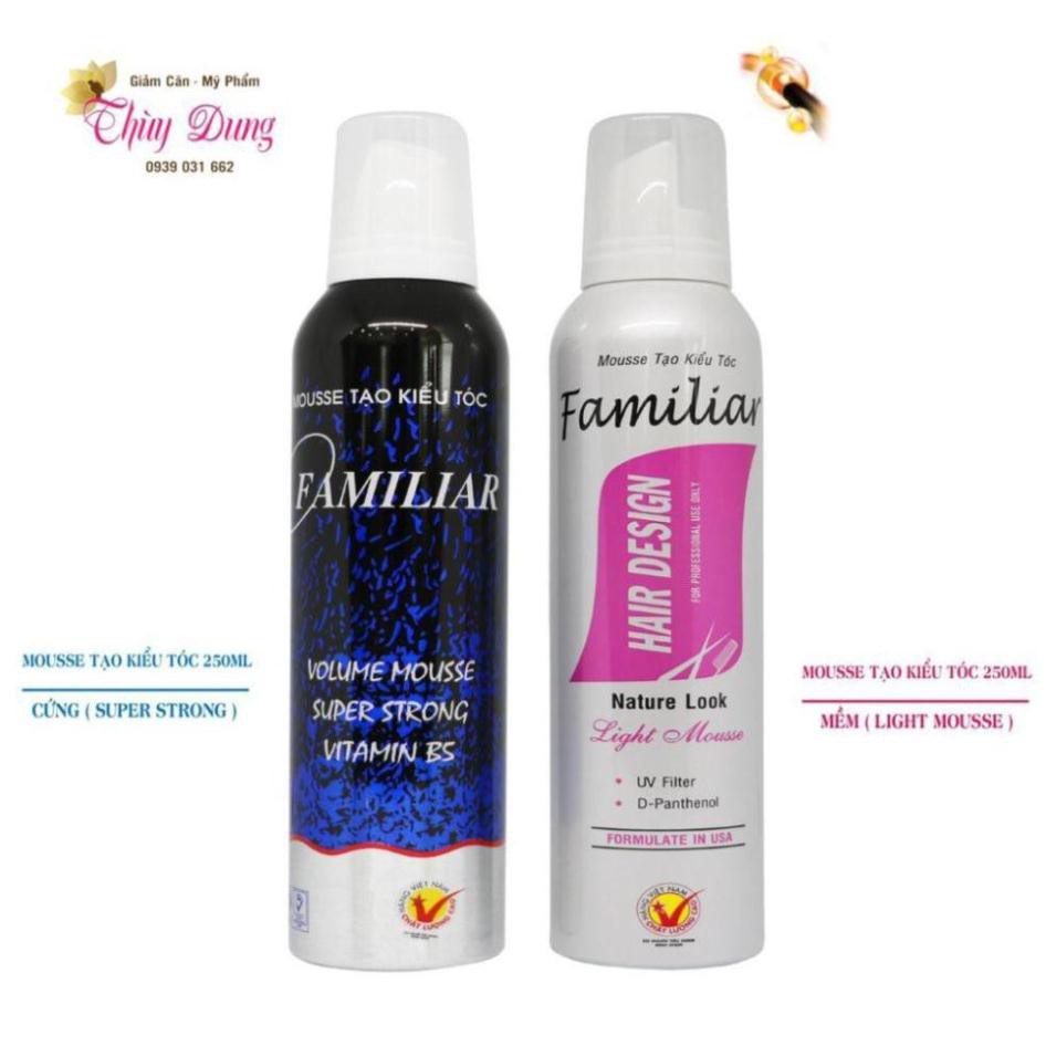 Mousse tạo kiểu tóc Familiar 250ml