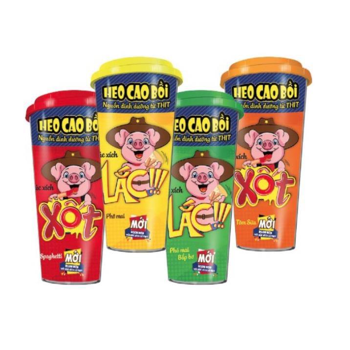 Xúc xích lắc Heo Cao Bồi ly 60g (3 cây tặng 1)