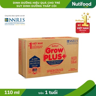 Thùng sữa bột pha sẵn Nutifood Grow Plus+ 110ml (48 hộp)