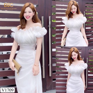 Váy trắng dự tiệc trễ vai v1709 sản phẩm đến từ thương hiệu thời trang thiết kế cao cấp độc quyền dolce viva collection