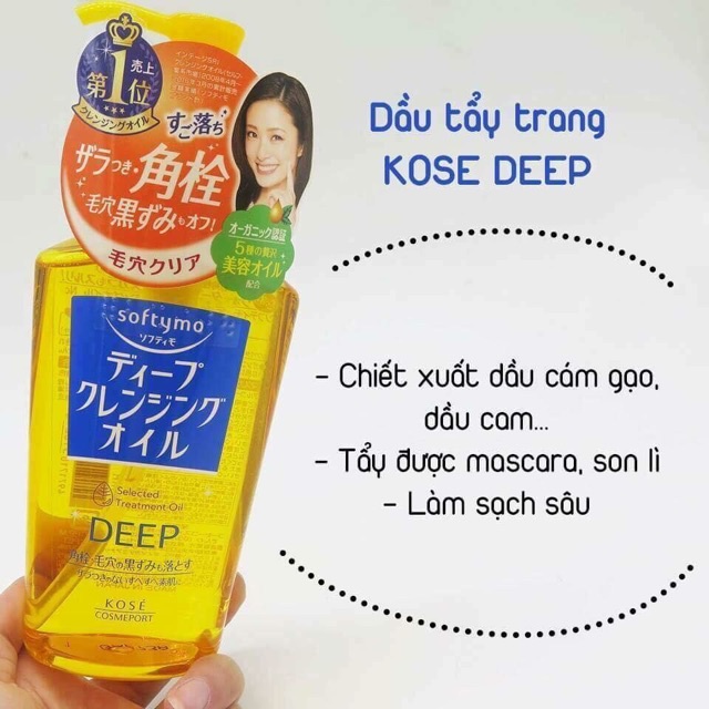 Dầu Tẩy Trang Làm Sạch Sâu Kose Softymo Deep Cleansing Oil (230ml) Chính Hãng