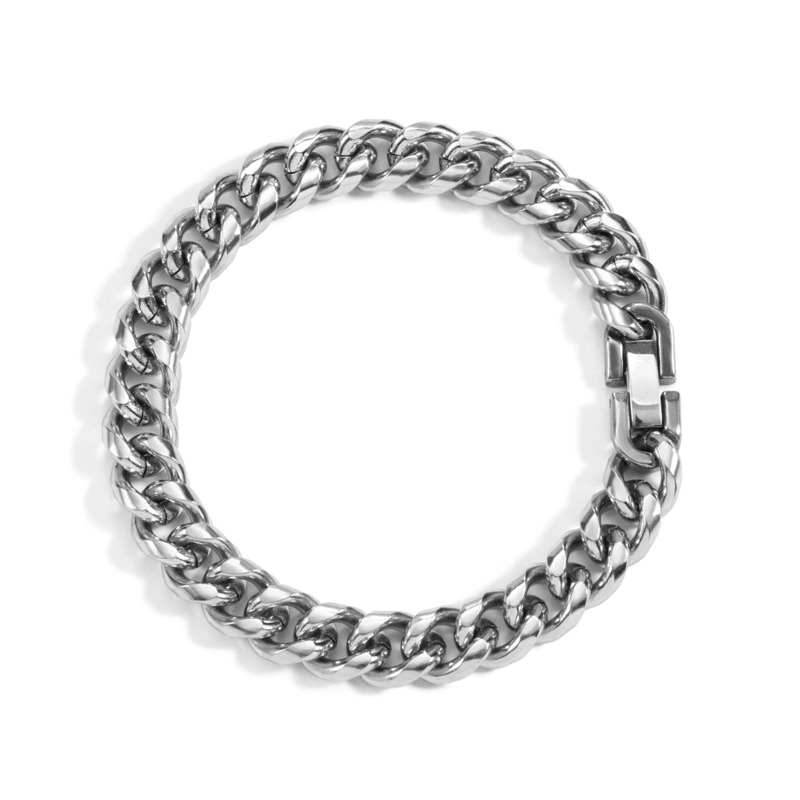 Vòng Tay Dây Xích Bằng Thép Titanium Phong Cách Hip Hop 19987