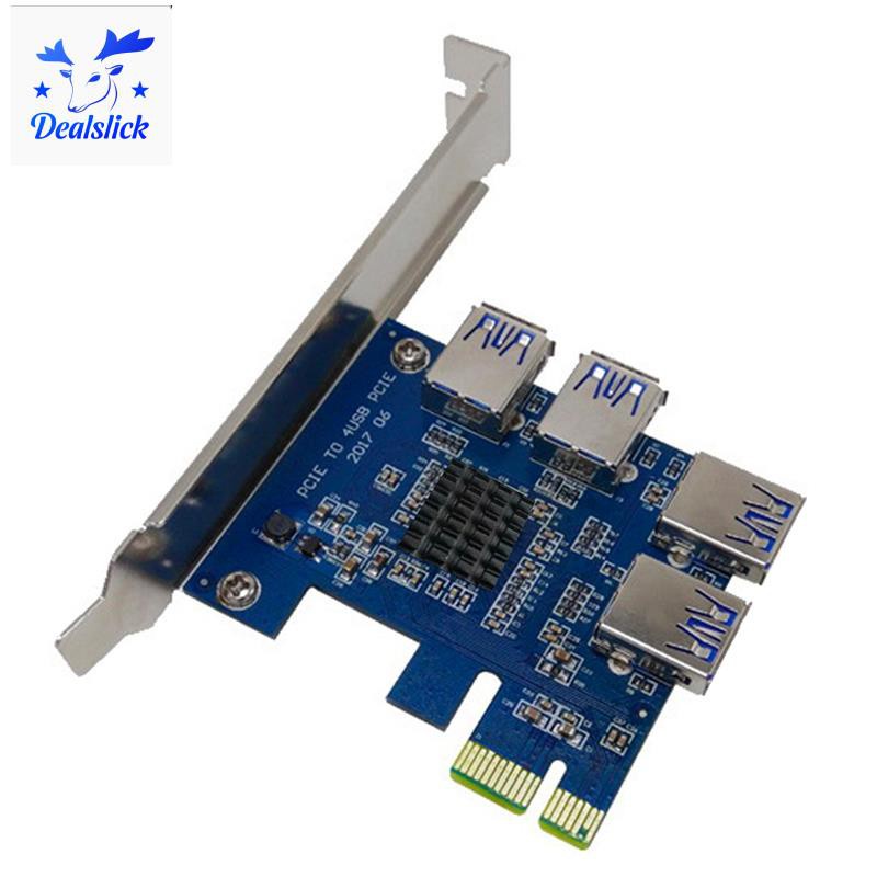 Thẻ Chuyển Đổi Pci-E 1 For 4 Pci-E 1x Sang Pci-E 16x Usb 3.0 Cho Btc Mining
