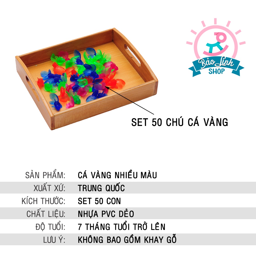 Đồ chơi an toàn cho bé – Cá vàng nhiều màu tập bốc nhón, tập gắp, tập đếm, chơi bàn ánh sáng, tạo hình trên đất nặn