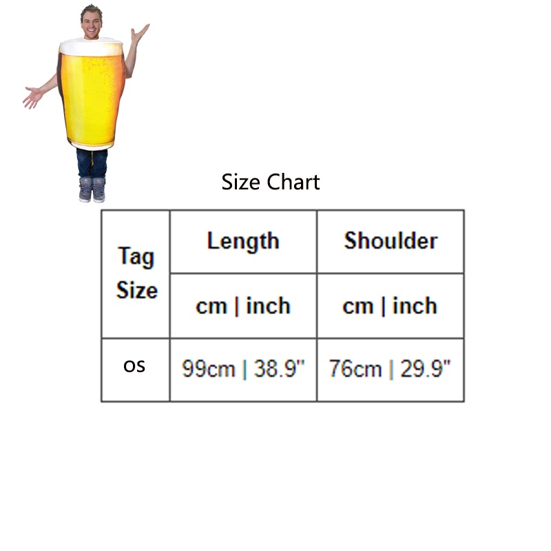 2022 Men Beer Mug Costume Oktoberfest Costume Halloween Cosplay Costume For Adult Party men gift