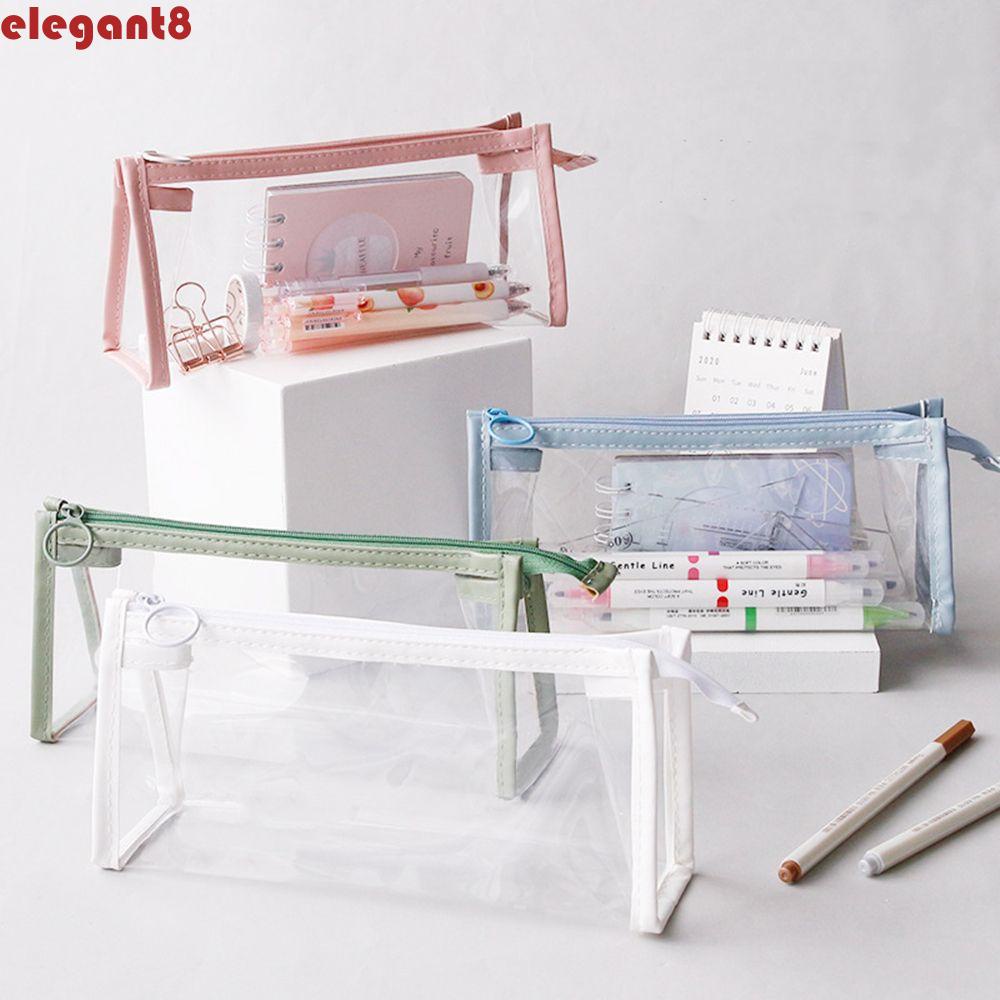 Bóp Viết Trong Suốt Có Khóa Kéo Dung Tích Lớn Tiện Dụng Cho Học Sinh / Văn Phòng