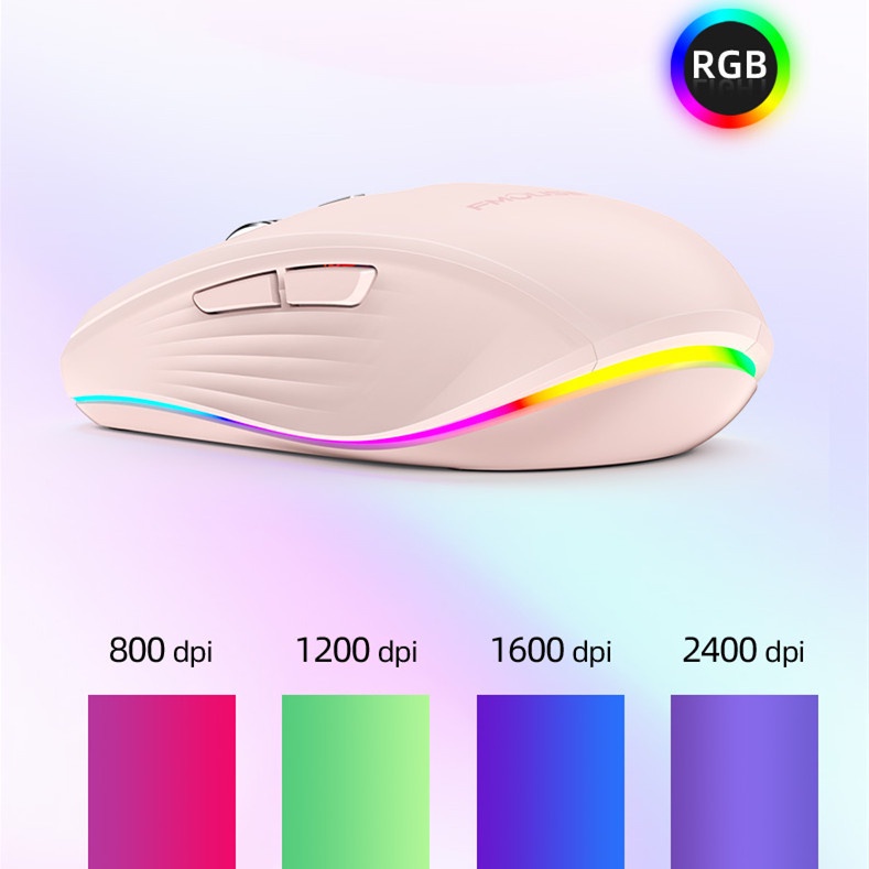 Chuột Không Dây 2.4G + Bluetooth 5.0 RGB 2400 DPI Có Thể Sạc Lại